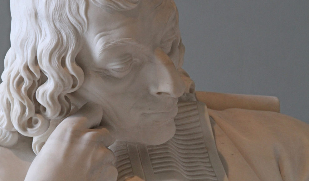 A sculpture of Blaise Pascal from the Musée du Louvre, Paris.