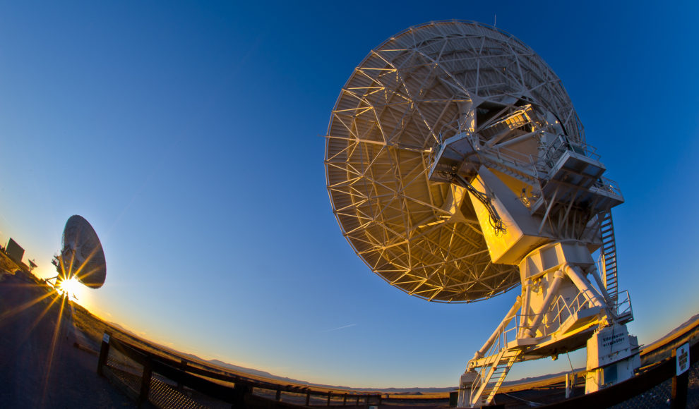 VLA Radio Antennas At Sunset