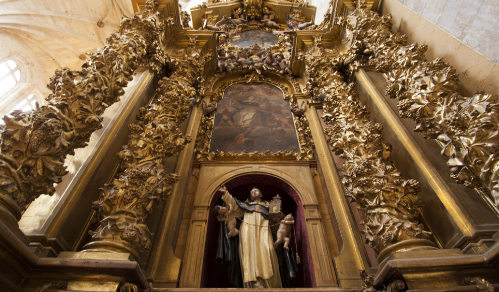 An altar dedicated to St. Thomas Aquinas in the Convento de San Esteban, a Dominican monastery in Salamanca, Spain.
